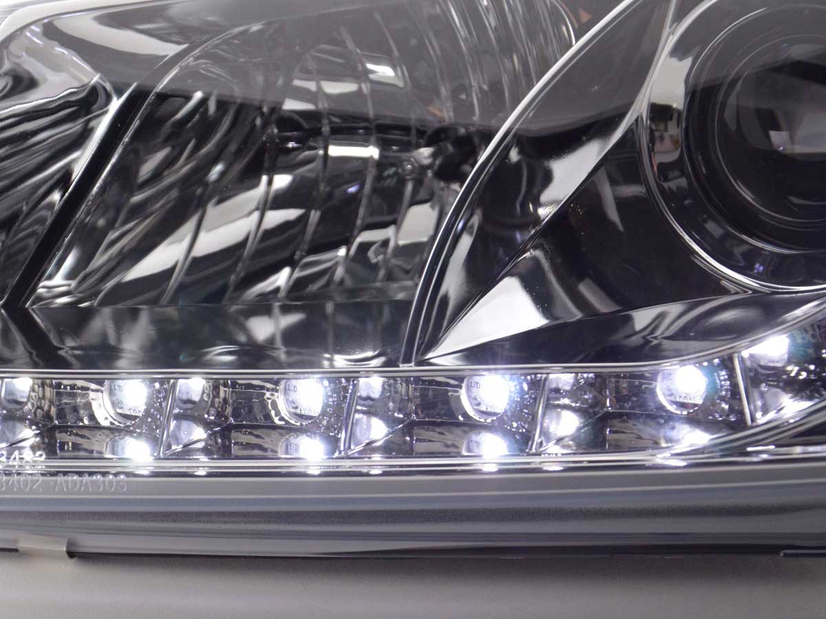 Scheinwerfer Set Daylight LED TFL-Optik Audi A3 Typ 8P 03-07 chrom Scheinwerfer Set Daylight LED TFL-Optik Audi A3 Typ 8P 03-07 chrom
